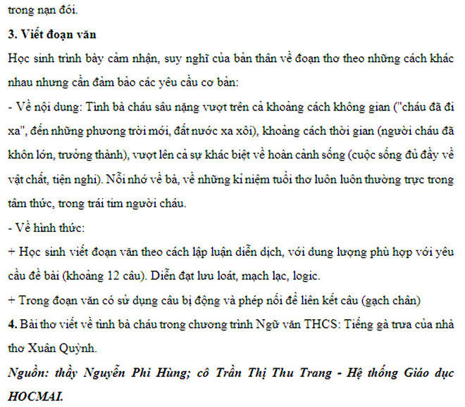 Đề và hướng dẫn giải môn Văn vào 10 ở Hà Nội