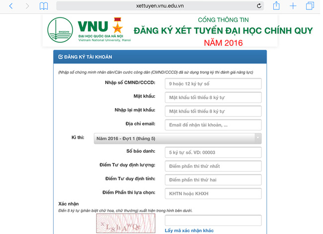 Làm thế nào để đăng ký xét tuyển đợt 1 vào Đại học Quốc gia Hà Nội?