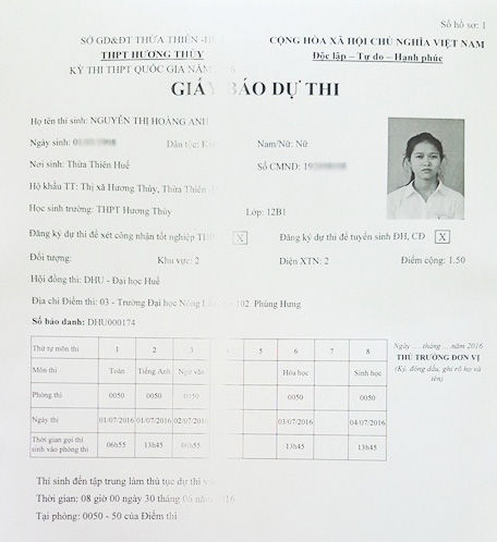 Nhiều học sinh không được nhận giấy báo thi do trường thất lạc phiếu thu học phí