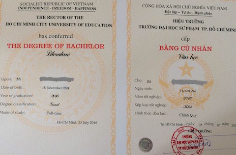 Sinh viên sư phạm lo lắng vì bằng tốt nghiệp có dấu hiệu tẩy xóa