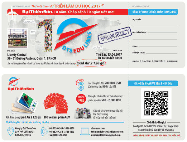 Vé mời tham dự “Triển lãm Giáo dục 2017”
