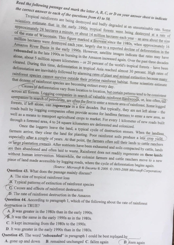 đề thi tiếng anh