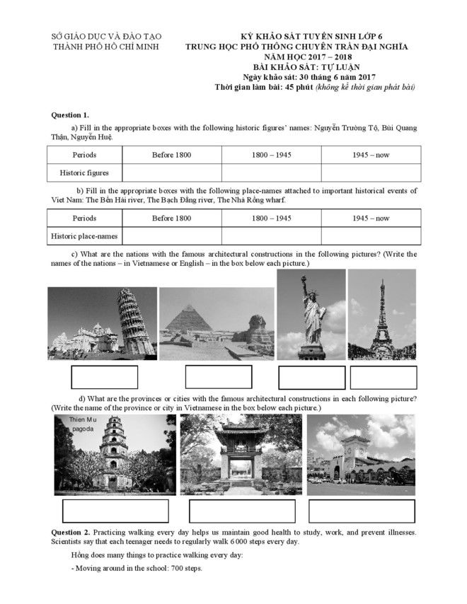 đề thi tự luận tiếng anh trần dại nghĩa