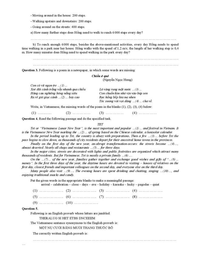 đề tự luận tiếng anh trần đại nghĩa