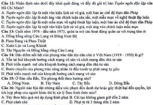 Đề thi môn năng khiếu báo chí 