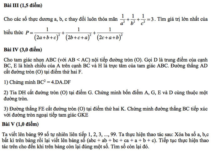 Giải đề toán lớp 10 chuyên Hà Nội 
