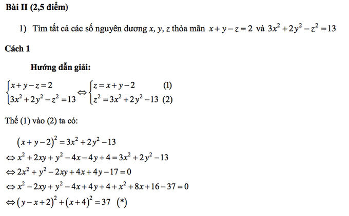 Giải đề toán lớp 10 chuyên Hà Nội 
