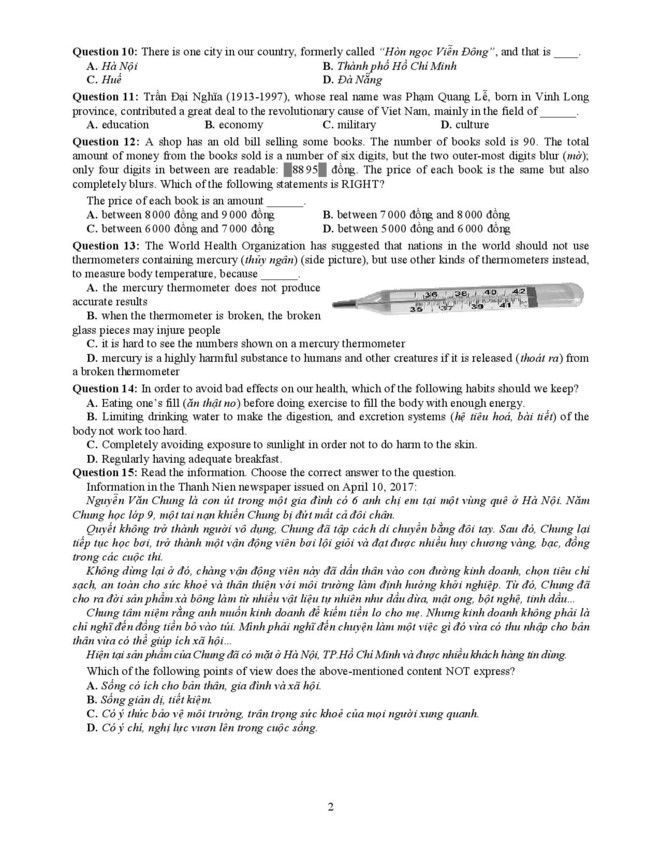 đề tiếng anh lớp 6 trần đại nghĩa