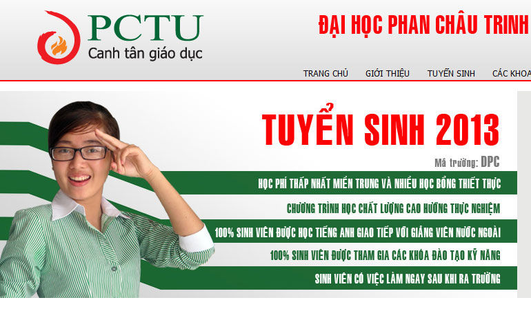 Năm tiêu chí trong xét tuyển của đại học Phan Châu Trinh