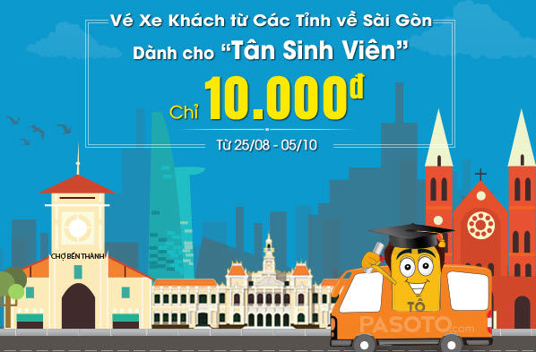 Vé xe 10.000 VNĐ cho tân sinh viên tỉnh nhập học TP.HCM