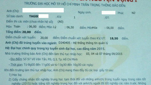 Đậu thành rớt vì bất nhất khu vực ưu tiên