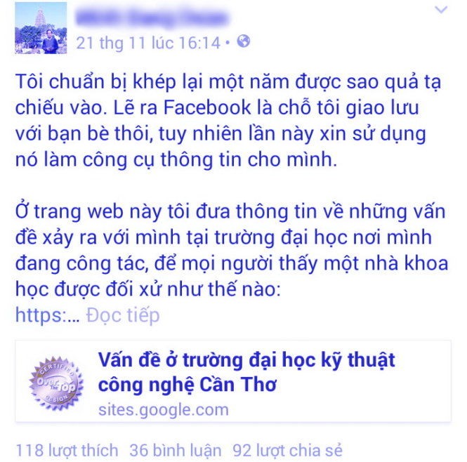 Xem xét kỷ luật giảng viên lên Facebook chê nhà trường