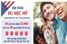 Hội thảo du học Mỹ CINCINNATI - nhận ngay $3000 tiền mặt
