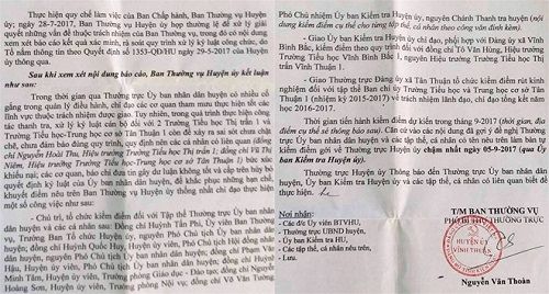 Nữ hiệu trưởng được phục chức, 6 lãnh đạo huyện bị kiểm điểm - Ảnh 2