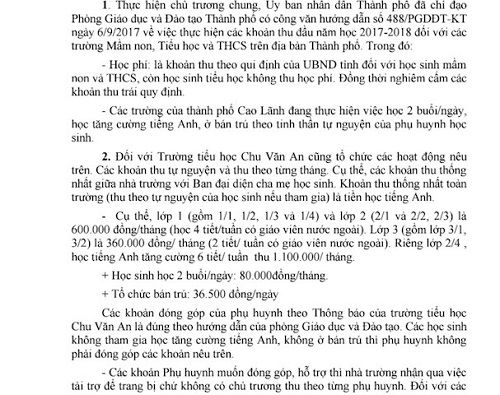 Thông tin học sinh lớp 1 đóng 16 triệu đồng/năm là không đúng - Ảnh 1