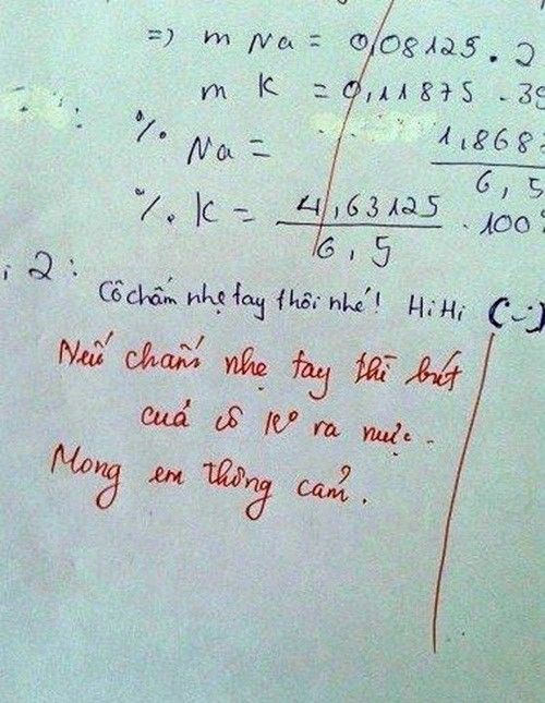 Lời phê khó đỡ của thầy cô