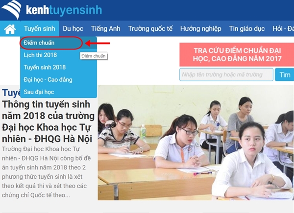 Hướng dẫn các cách tìm kiếm trường ĐH - CĐ, ngành nghề học theo điểm chuẩn tại Kênh Tuyển Sinh Hướng dẫn các cách tìm kiếm trường ĐH - CĐ, ngành nghề học theo điểm chuẩn tại Kênh Tuyển Sinh
