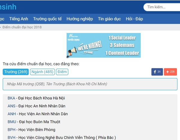 Hướng dẫn các cách tìm kiếm trường ĐH - CĐ, ngành nghề học theo điểm chuẩn tại Kênh Tuyển Sinh Hướng dẫn các cách tìm kiếm trường ĐH - CĐ, ngành nghề học theo điểm chuẩn tại Kênh Tuyển Sinh