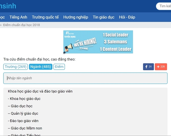 Hướng dẫn các cách tìm kiếm trường ĐH - CĐ, ngành nghề học theo điểm chuẩn tại Kênh Tuyển Sinh Hướng dẫn các cách tìm kiếm trường ĐH - CĐ, ngành nghề học theo điểm chuẩn tại Kênh Tuyển Sinh