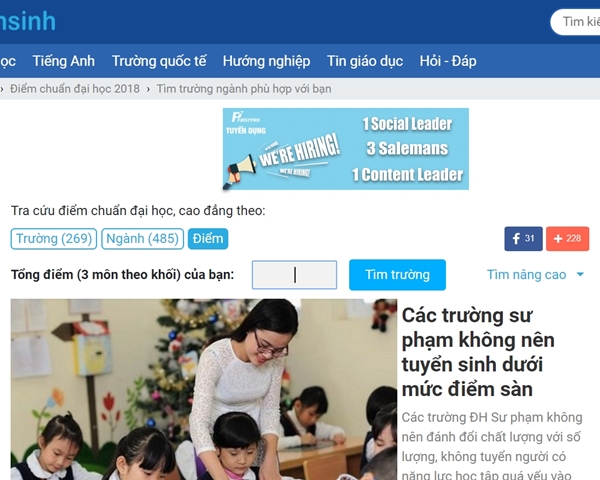 Hướng dẫn các cách tìm kiếm trường ĐH - CĐ, ngành nghề học theo điểm chuẩn tại Kênh Tuyển Sinh Hướng dẫn các cách tìm kiếm trường ĐH - CĐ, ngành nghề học theo điểm chuẩn tại Kênh Tuyển Sinh