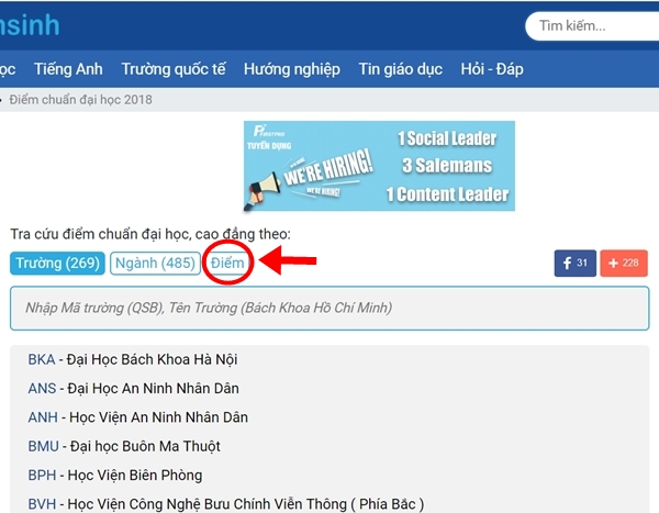 Hướng dẫn các cách tìm kiếm trường ĐH - CĐ, ngành nghề học theo điểm chuẩn tại Kênh Tuyển Sinh Hướng dẫn các cách tìm kiếm trường ĐH - CĐ, ngành nghề học theo điểm chuẩn tại Kênh Tuyển Sinh