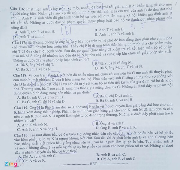 Đề thi môn Giáo dục công dân THPT Quốc Gia năm 2018 - Ảnh 4