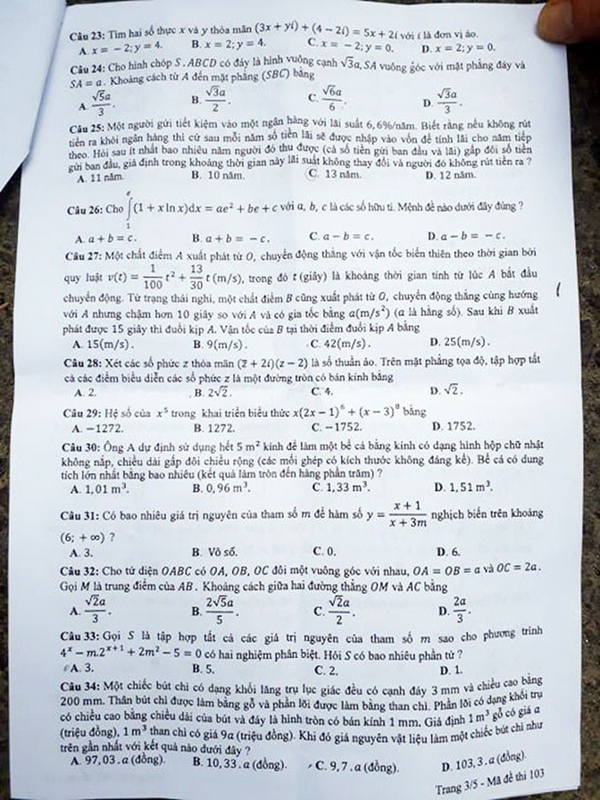 Đề thi môn Toán THPT Quốc gia năm 2018 Đề thi môn Toán THPT Quốc gia năm 2018