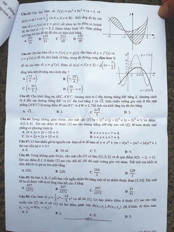 Đề thi môn Toán THPT Quốc gia năm 2018 Đề thi môn Toán THPT Quốc gia năm 2018