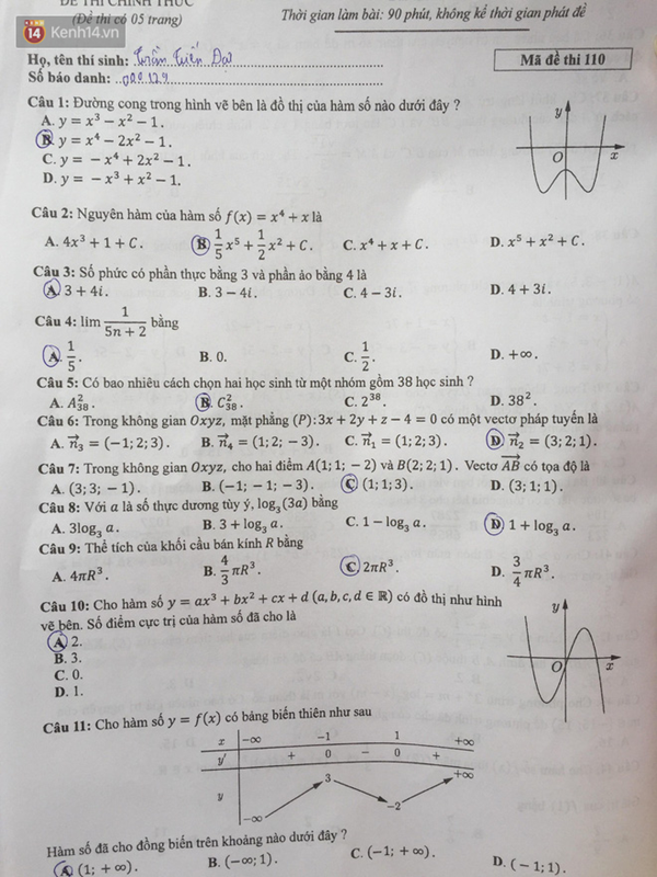 Đề thi môn Toán THPT Quốc gia năm 2018 Đề thi môn Toán THPT Quốc gia năm 2018
