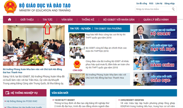 Sau đó, bạn truy cập vào mục tin tức để có thể tìm thấy đường link vào trang tra cứu đáp án chính thức các môn thi THPT Quốc gia 2018. Sau đó, bạn truy cập vào mục tin tức để có thể tìm thấy đường link vào trang tra cứu đáp án chính thức các môn thi THPT Quốc gia 2018.