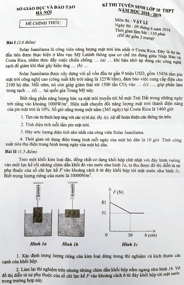 Tổng hợp đề thi các môn chuyên trong kỳ thi tuyển sinh lớp 10 tại Hà Nội