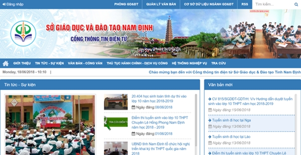 Xem, tra cứu điểm thi lớp 10 năm 2018 tại Nam Định