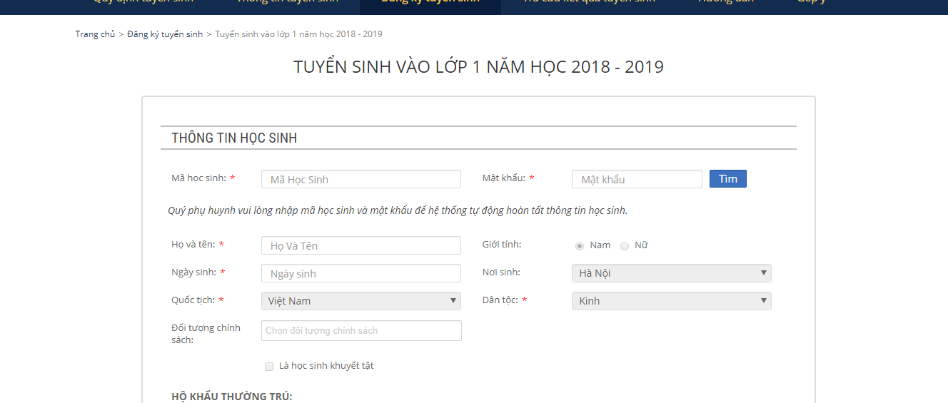 Đăng ký trực tuyến vào Mầm Non, Lớp 01, Lớp 06,  từ ngày 01/07/2018 - Ảnh 3
