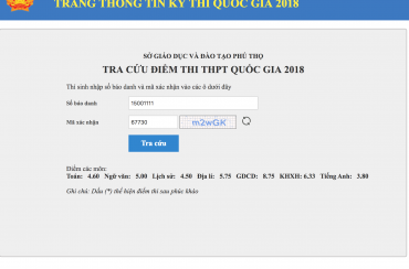 Sá»Ÿ Gd Ä't Phu Thá» Cong Bá»' Ä'iá»ƒm Thi Thpt Quá»'c Gia NÄƒm 2018