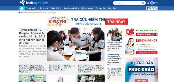 Hướng dân cách xem, tra cứu điểm thi THPT Quốc Gia năm 2018 trên Kênh Tuyển Sinh