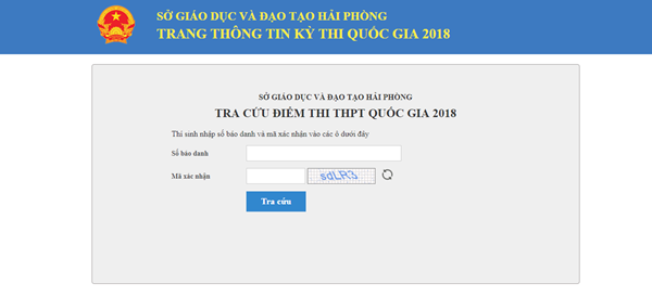 Xem, tra cứu điểm thi THPT Quốc gia năm 2018 của Tp. Hải Phòng Xem, tra cứu điểm thi THPT Quốc gia năm 2018 của Tp. Hải Phòng