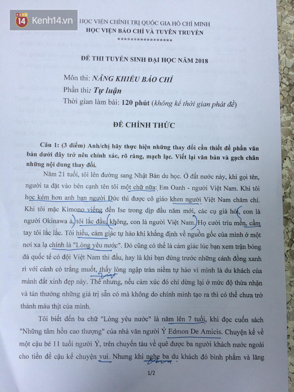 Kỳ thi Năng khiếu báo chí năm 2018 tổ chức thành công - Ảnh 1