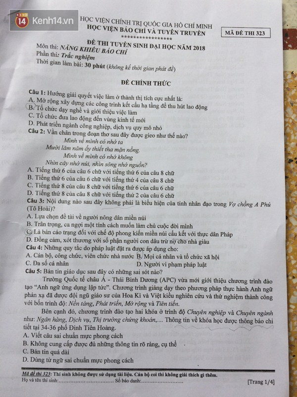 Kỳ thi Năng khiếu báo chí năm 2018 tổ chức thành công - Ảnh 3
