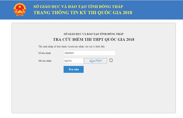 Xem, tra cứu điểm thi THPT Quốc gia năm 2018 của Đồng Tháp - Ảnh 1