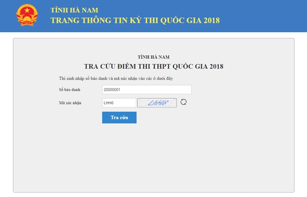 Xem, tra cứu điểm thi THPT Quốc gia năm 2018 của Hà Nam - Ảnh 1