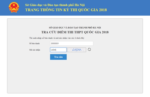 Xem, tra cứu điểm thi THPT Quốc gia năm 2018 của Hà Nội - Ảnh 1