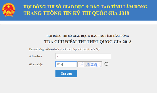 Xem, tra cứu điểm thi THPT Quốc gia năm 2018 của Lâm Đồng Xem, tra cứu điểm thi THPT Quốc gia năm 2018 của Lâm Đồng