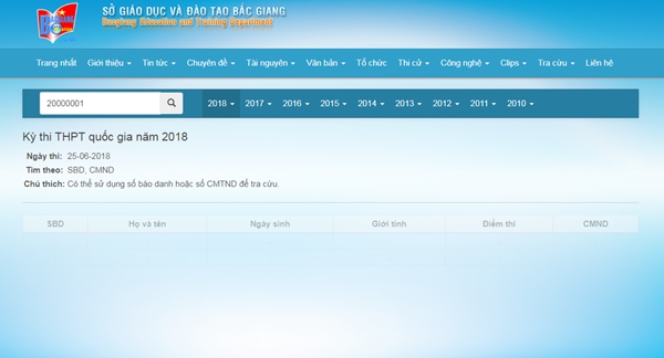 Xem, tra cứu điểm thi THPT Quốc gia năm 2018 của tỉnh Bắc Giang - Ảnh 1