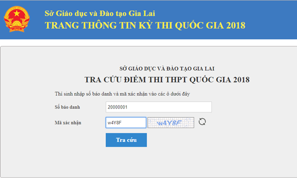Xem, tra cứu điểm thi THPT Quốc gia năm 2018 của tỉnh Gia Lai Xem, tra cứu điểm thi THPT Quốc gia năm 2018 của tỉnh Gia Lai