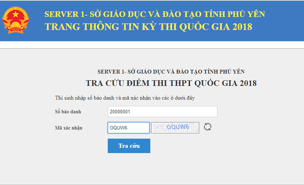 Xem, tra cứu điểm thi THPT Quốc gia năm 2018 của tỉnh Phú Yên Xem, tra cứu điểm thi THPT Quốc gia năm 2018 của tỉnh Phú Yên