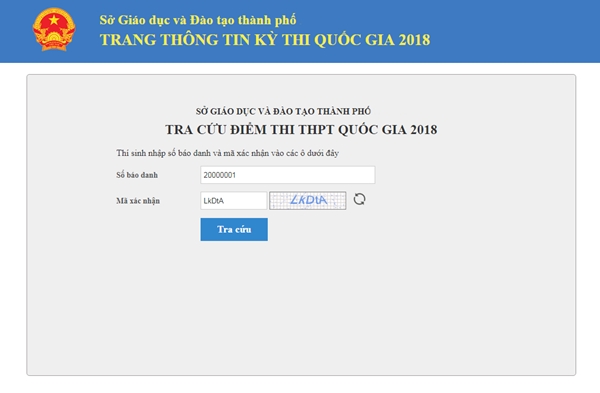 Xem, tra cứu điểm thi THPT Quốc gia năm 2018 của TPHCM - Ảnh 1