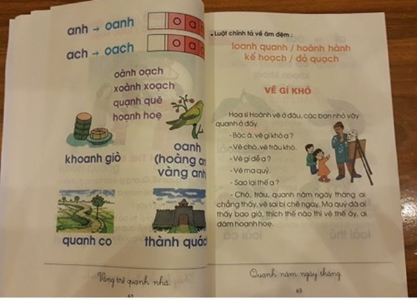 Bức xúc về các từ ngữ không phù hợp với học sinh trong SGK lớp 1