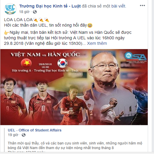 Các trường Đại học tạo điều kiện cho sinh viên cổ vũ U23 Việt Nam - Ảnh 4