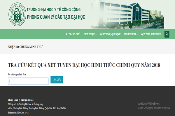 Đại Học Y Tế Công Cộng công bố danh sách trúng tuyển năm 2018 - Ảnh 1