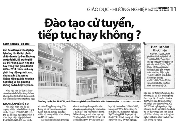 Đào tạo cử tuyển - Không nên áp dụng với ngành y dược, sư phạm - Ảnh 1